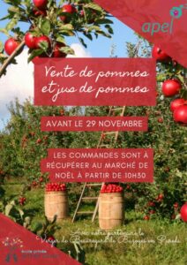 Vente de pommes et jus de pommes